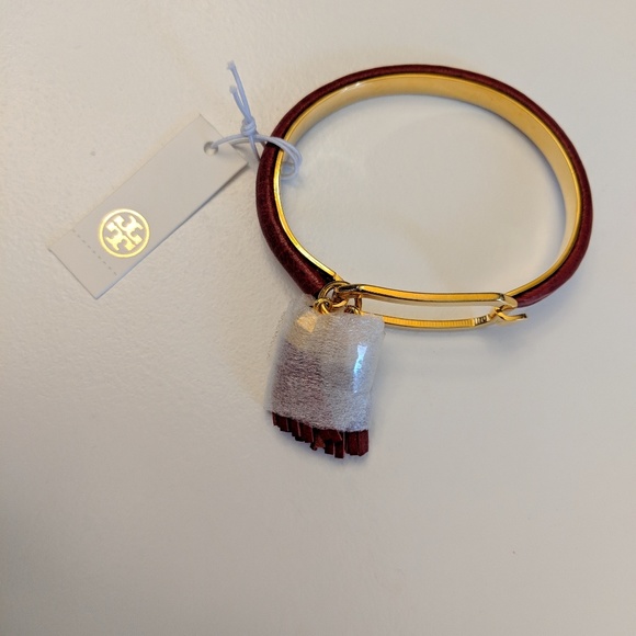 *NWT* Tory Burch tassel/leather/16k gold bracelet - Picture 4 of 8